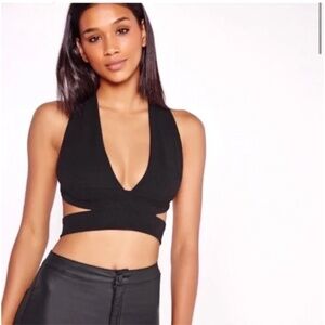 🪞 NEW missguided cut out cross back dressy top